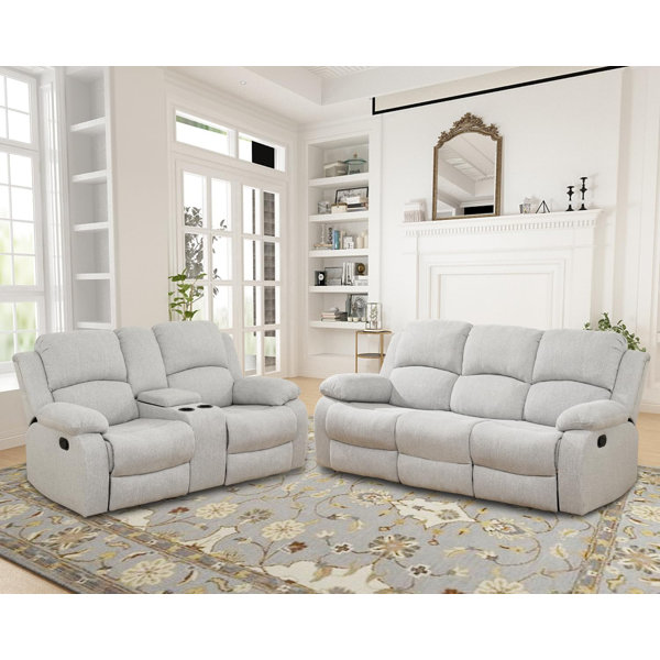 Cosccoo Home Furniture 2Piece Manual Reclining Living Room Sofa Set